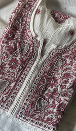 Load image into Gallery viewer, Women's Lakhnavi Handcrafted Mul Chanderi Semi -stitched Kurta And Dupatta Set - HONC0278065