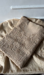 将图像加载到图库查看器中, Women's Lakhnavi Handcrafted Mul Chanderi Unstitched Chikankari Full Suit Material - HONC0321754