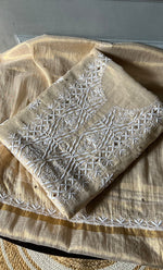 Load image into Gallery viewer, Women's Lakhnavi Handcrafted Tissue Chanderi Unstitched Kurta And Dupatta Set - HONC0278196