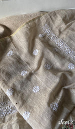 Load image into Gallery viewer, Women's Lakhnavi Handcrafted Unstitched Cotton Chikankari Kurta Dupatta Set - HONC0352437