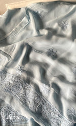 将图像加载到图库查看器中, Women's Lakhnavi Handcrafted Viscose Georgette Chikankari Full Suit Material - HONC0317918