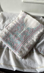 将图像加载到图库查看器中, Women's Lakhnavi Handcrafted Unstitched Mul Chanderi Kurta And Dupatta Set - HONC0323591