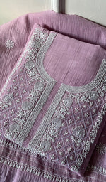 Load image into Gallery viewer, Women's Lakhnavi Handcrafted Maheshwari Mul Chanderi Unstitched Kurta And Dupatta Set - HONC0282252