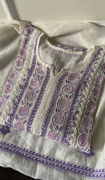 Load image into Gallery viewer, Aaliyah Women's Lakhnavi Handcrafted Mul Chanderi Semi - Stitched Kurta And Dupatta Set - HONC0290531