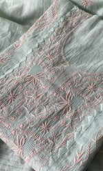 将图像加载到图库查看器中, Women's Lakhnavi Handcrafted Mul Chanderi Semi - Stitched Kurta And Dupatta Set - HONC0303406