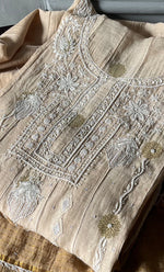 Load image into Gallery viewer, Izna Women's Lakhnavi Handcrafted Mul Chanderi Semi - Stitched Anarkali And Dupatta Set - HONC0302872