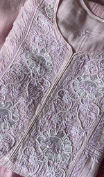 Load image into Gallery viewer, Women's Lakhnavi Handcrafted Mul Chanderi Semi -stitched Kurta And Dupatta Set - HONC0282559