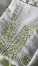 Load image into Gallery viewer, Titlee Women's Lakhnavi Handcrafted Mul Chanderi Unstitched Kurta And Dupatta Set - HONC0284777