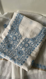将图像加载到图库查看器中, Women's Lakhnavi Handcrafted Mul Chanderi Unstitched Kurta And Dupatta Set - HONC0273253