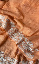 将图像加载到图库查看器中, Afsana Women's Lucknowi Handcrafted Kota Cotton Chikankari Unstitched Kurta And Dupatta Set - HONC0312643