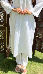Load image into Gallery viewer, Women's Lucknowi Handcrafted Cotton Chikankari Kurti - HONC0160302