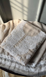 将图像加载到图库查看器中, Women's Lakhnavi Handcrafted Unstitched Faux-Georgette Chikankari Suit Material - HONC0263063