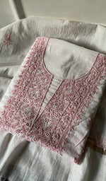 将图像加载到图库查看器中, Women's Lakhnavi Handcrafted Mul Chanderi Kurta And Dupatta Set - HONC0257369