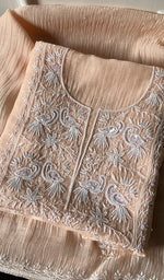 Load image into Gallery viewer, Tazeen Women's Lakhnavi Handcrafted Mul Chanderi Kurta And Dupatta Set - HONC02185565