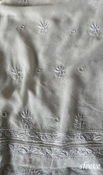 Load image into Gallery viewer, Women's Lakhnavi Handcrafted Pure Silk Georgette Chikankari Kurta And Dupatta Set- HONC0249930