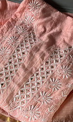 Load image into Gallery viewer, Women's Lakhnavi Handcrafted Chanderi Silk Semi - Stitched Anarkali And Dupatta Set - HONC0273152