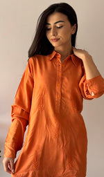 Load image into Gallery viewer, Aamna Women's Lakhnavi Handcrafted Cotton Chikankari Top - HONC0325760