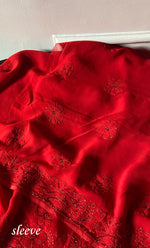 Load image into Gallery viewer, Women's Lakhnavi Handcrafted Viscose Georgette Unstitched Chikankari Full Suit Material - HONC0325145