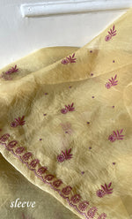 Load image into Gallery viewer, Women's Lakhnavi Handcrafted Pure Organza Chikankari Unstitched Kurta And Dupatta Set- HONC0318666