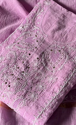 Load image into Gallery viewer, Women's Lakhnavi Handcrafted Linen Cotton Semi -Stitched Anarkali And Dupatta Set - HONC0273153