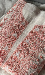 Load image into Gallery viewer, Women's Lakhnavi Handcrafted Mul Chanderi Unstitched Kurta And Dupatta Set- HONC0278928