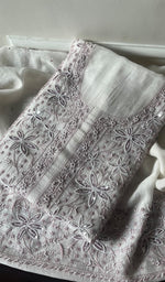 Load image into Gallery viewer, Women's Lakhnavi Handcrafted Mul Chanderi Unstitched Kurta And Dupatta Set - HONC0288876