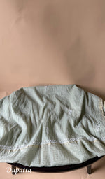 Load image into Gallery viewer, Women's Lakhnavi Handcrafted Mul Chanderi Unstitched Chikankari Full Suit Material - HONC0363740