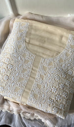 Load image into Gallery viewer, Alina Women's Lakhnavi Handcrafted Cotton Chikankari Suit Material - HONC0284908