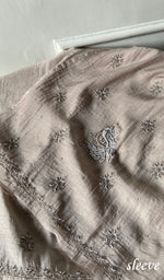 Load image into Gallery viewer, Women's Lakhnavi Handcrafted Mul Chanderi Unstitched Chikankari Full Suit Material - HONC0339568