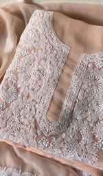 将图像加载到图库查看器中, Women's Lucknowi Handcrafted Faux-Georgette Chikankari Suit Material - HONC0263006