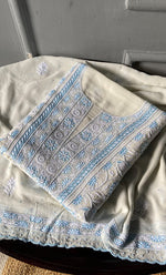Load image into Gallery viewer, Women's Lakhnavi Handcrafted Pure Silk Georgette Chikankari Kurta And Dupatta Set - HONC0295347