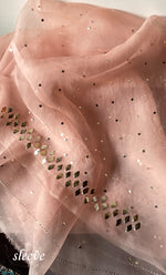 将图像加载到图库查看器中, Alfia Women's Lakhnavi Handcrafted Pure Organza Chikankari Unstitched Kurta And Dupatta Set- HONC0786056