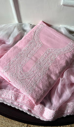 Load image into Gallery viewer, Women's Lakhnavi Handcrafted Cotton Chikankari Suit Material - HONC0289737