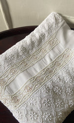 将图像加载到图库查看器中, Lucknowi Handcrafted Viscose Georgette Chikankari Unstitched Men's Kurta Fabric - HONC0322744