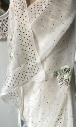 Load image into Gallery viewer, Women's Lucknowi Handcrafted Pure Organza Silk Chikankari Saree - HONC0329245