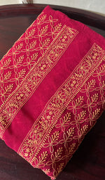 Load image into Gallery viewer, Lucknowi Handcrafted Pure Silk Georgette Chikankari Unstitched Men's Kurta Fabric - HONC0172044