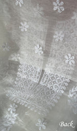 Load image into Gallery viewer, Women's Lakhnavi Handcrafted Organza Chikankari Unstitched Kurta And Dupatta Set - HONC0249871