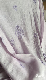 Load image into Gallery viewer, Saziya Women's Lakhnavi Handcrafted Mul Chanderi Semi - Stitched Kurta And Dupatta Set - HONC0253599