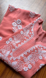 Load image into Gallery viewer, Women's Lucknowi Handcrafted Cotton Chikankari Kurti - HONC0301032