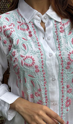 将图像加载到图库查看器中, Women's Lakhnavi Handcrafted Modal Cotton Chikankari Top And Pant Set - HONC0244581