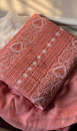 将图像加载到图库查看器中, Misba Women's Lakhnavi Handcrafted Unstitched Cotton Chikankari Suit Material - HONC0289736