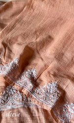 Load image into Gallery viewer, Women's Lucknowi Handcrafted Kota Cotton Chikankari Unstitched Kurta And Dupatta Set - HONC0325515