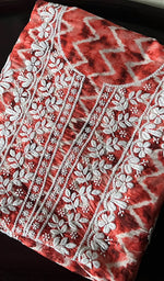 Load image into Gallery viewer, Women's Lakhnavi Handcrafted Cotton Chikankari Unstitched Kurti Fabric - HONC0268849