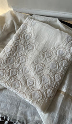 将图像加载到图库查看器中, Jazba Women's Lakhnavi Handcrafted Mul Chanderi Unstitched Kurta And Dupatta Set - HONC0298591