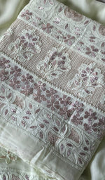 将图像加载到图库查看器中, Women's Lakhnavi Handcrafted Viscose Georgette Chikankari Full Suit Material - HONC0266304