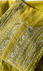 Load image into Gallery viewer, Women's Lakhnavi Handcrafted Mul Chanderi Semi - Stitched Kurta And Dupatta Set - HONC0304193
