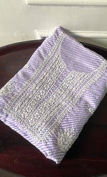 Load image into Gallery viewer, Shumaira Women's Lakhnavi Handcrafted Cotton Chikankari Unstitched Kurti Fabric - HONC0326384