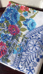 将图像加载到图库查看器中, Women's Lakhnavi Handcrafted Cotton Chikankari Unstitched Kurti Fabric - HONC0284335