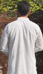 Load image into Gallery viewer, Men's Faux-Georgette Hakoba Kurta - HONC0261835