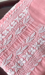 Load image into Gallery viewer, Women's Lakhnavi Handcrafted Cotton Chikankari Unstitched Kurti Fabric - HONC0318764